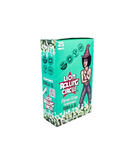 WRAPS PREROLADOS - LION ROLLING CIRCUS "Terpeno Gorila GL" (caja 25 piezas)