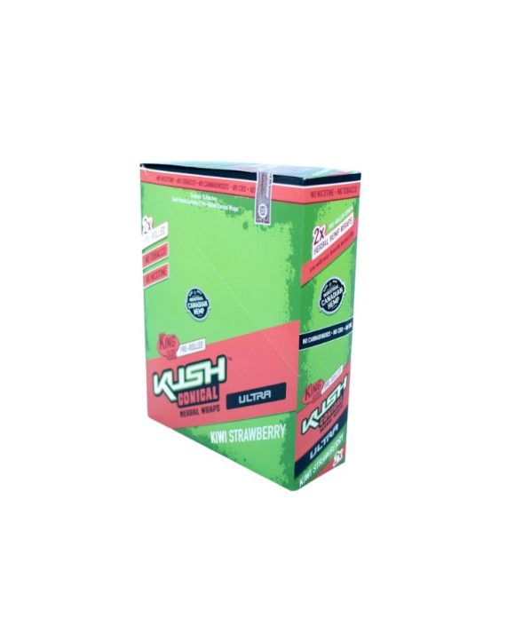 WRAPS PREROLADOS - KUSH CONICAL "Kiwi strawberry" King size (caja 15x2 paquetes)